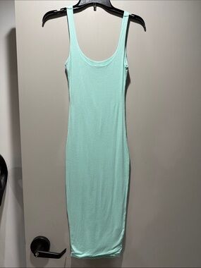naked wardrobe Mint Green Sleeveless Bodycon Midi Dress
